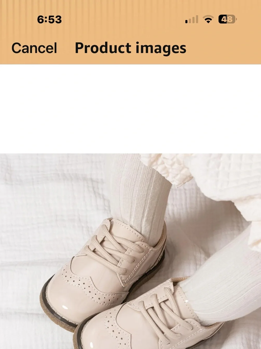 Classic Kids Lace-Up Brogue Shoes in Cream. Boys. Or girl. Unisex